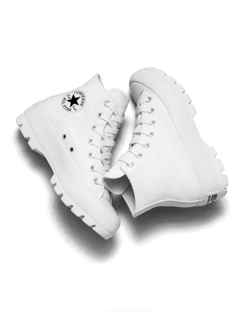 Tenisi Inalti Dama Converse Chuck Taylor All Star Lugged Albi Negrii Albi | RO IFEJQ257